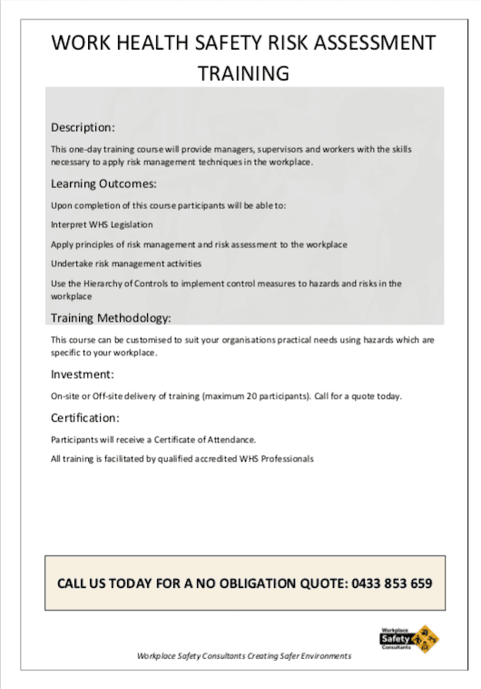 Training Pamphlets - Workplace Safety Consultants